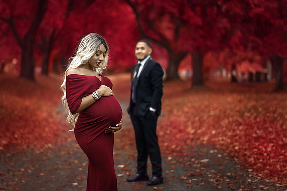 Expecting mother photographed by Studio Lana in Albany, NY. Elegant maternity portrait with soft lighting and timeless fine-art styling.